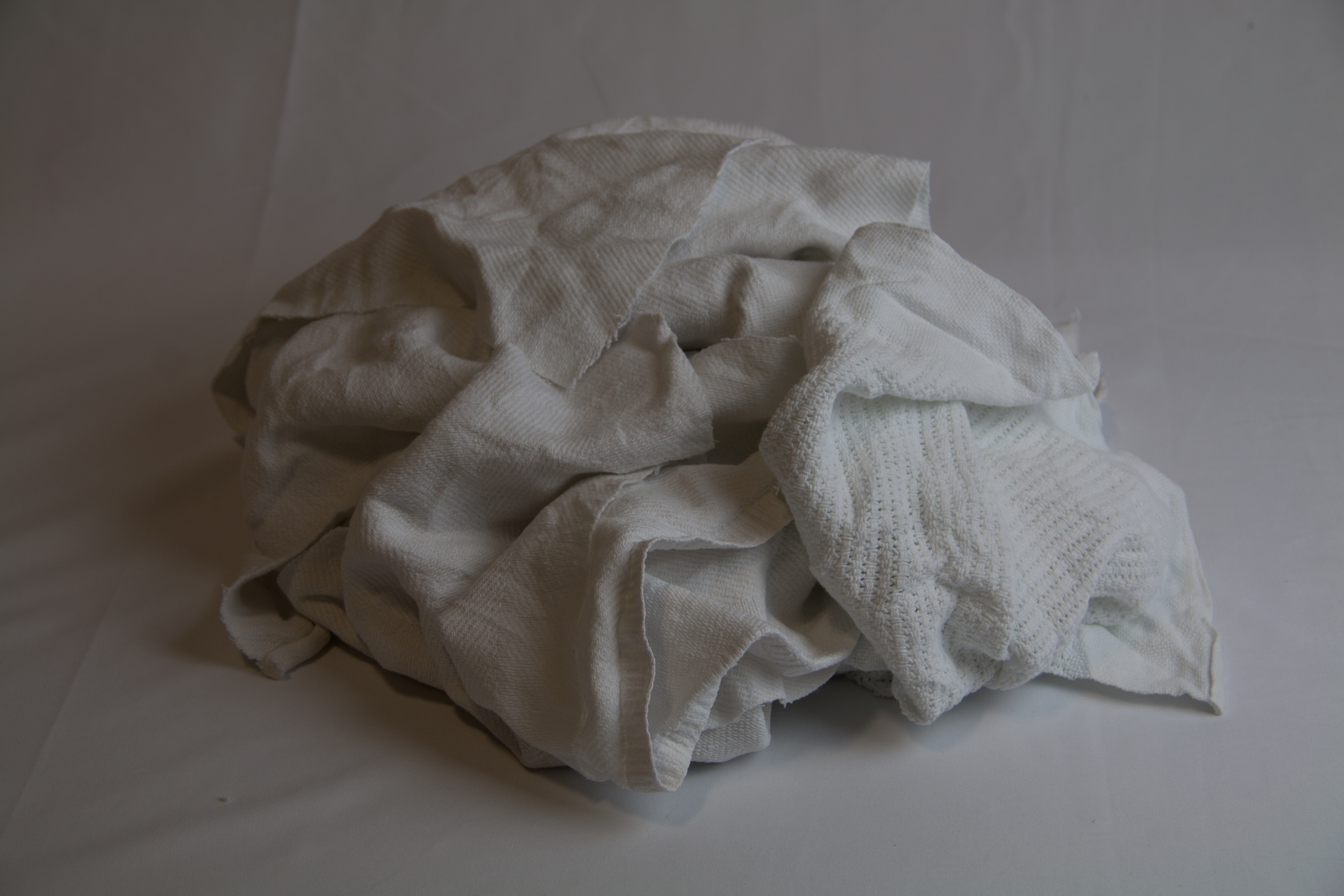 Reclaimed White Cotton Blanket Rags - Rags